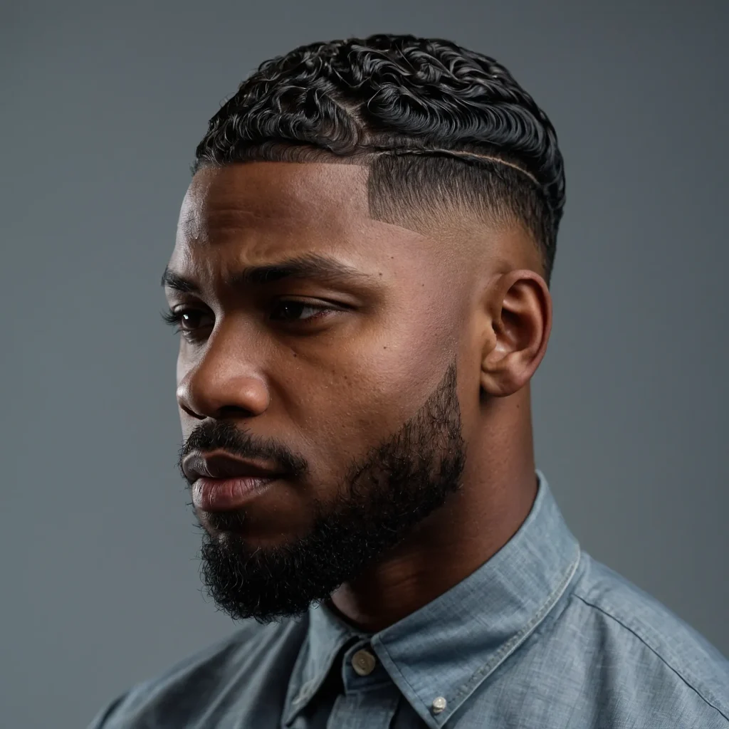 Waves Low FadeBlack man with sharp