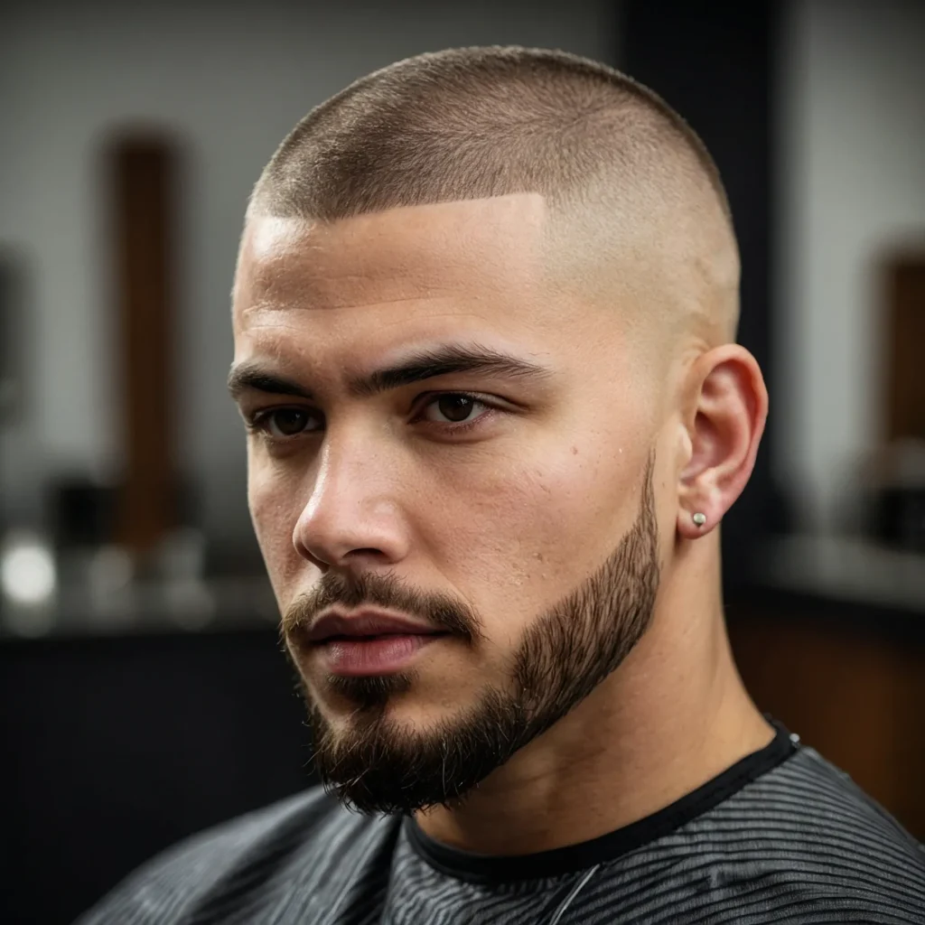 Buzz Cut with Mid Fadeclean buzz cut with
