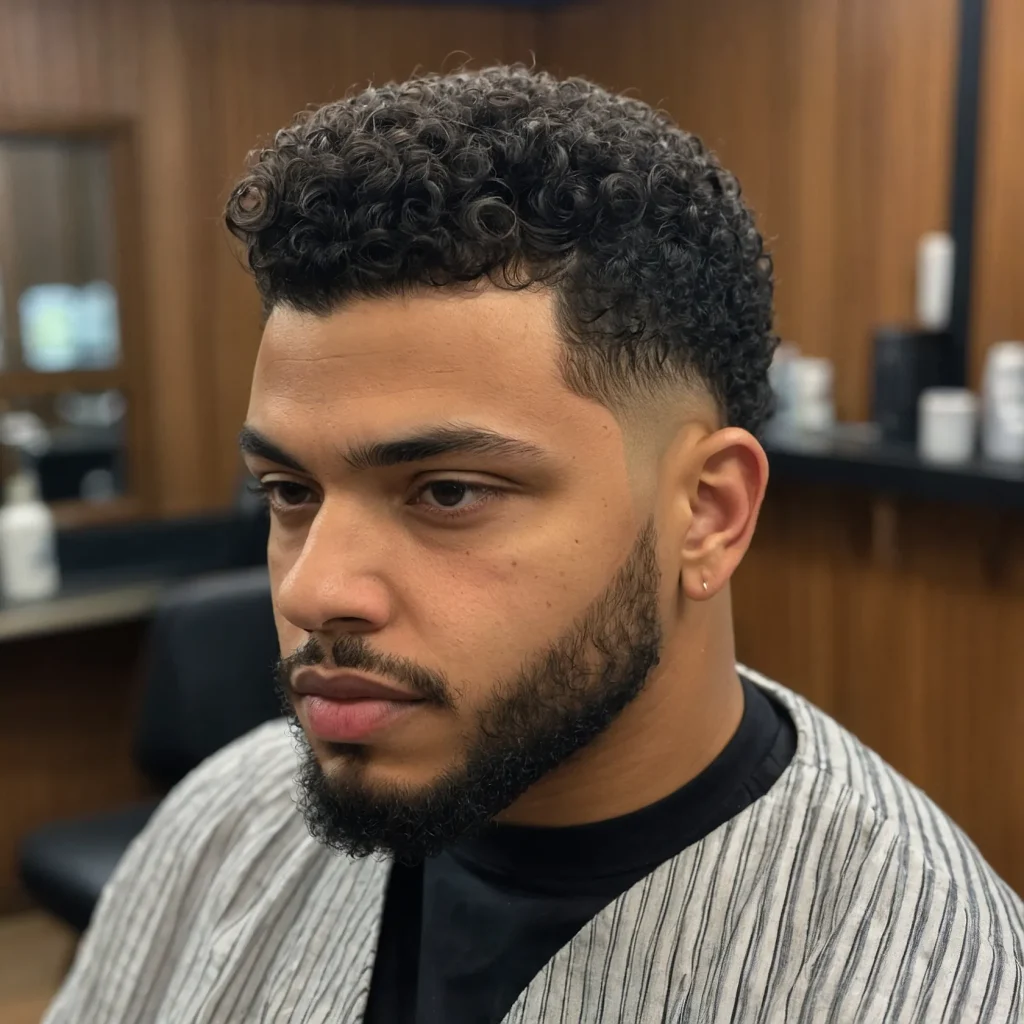 Curly Taper Fade