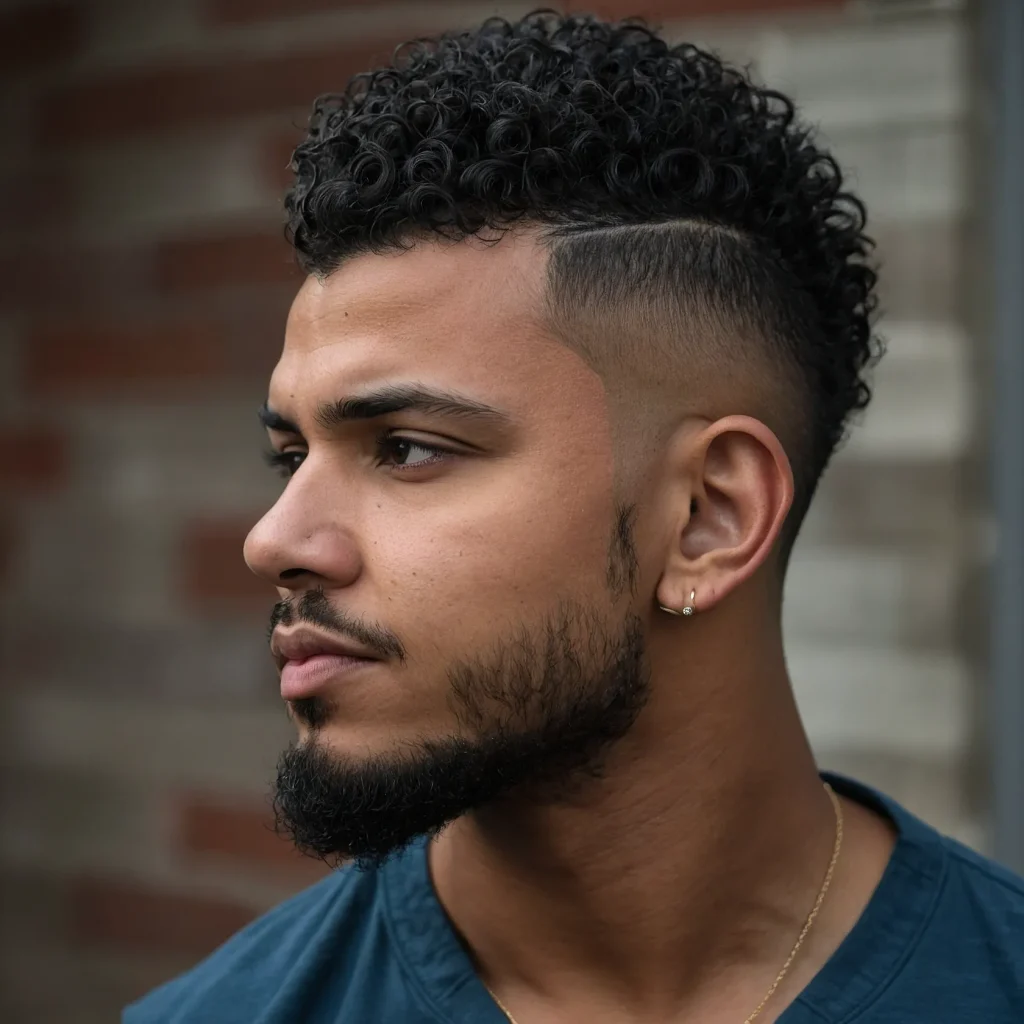 Curly Mohawk Fadecurly mohawk fade on Bl