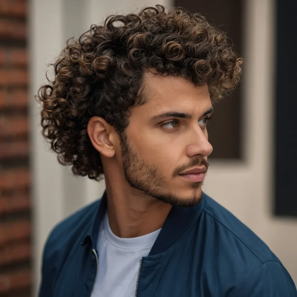 Curly Top with Tapered Sidesman with tight