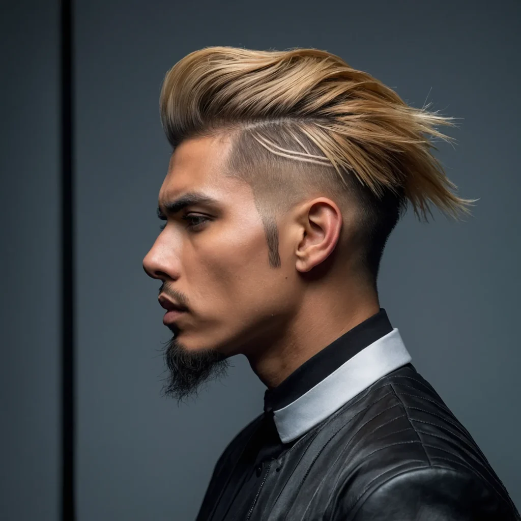 Long Fringe Side-Swept Undercut Fade
