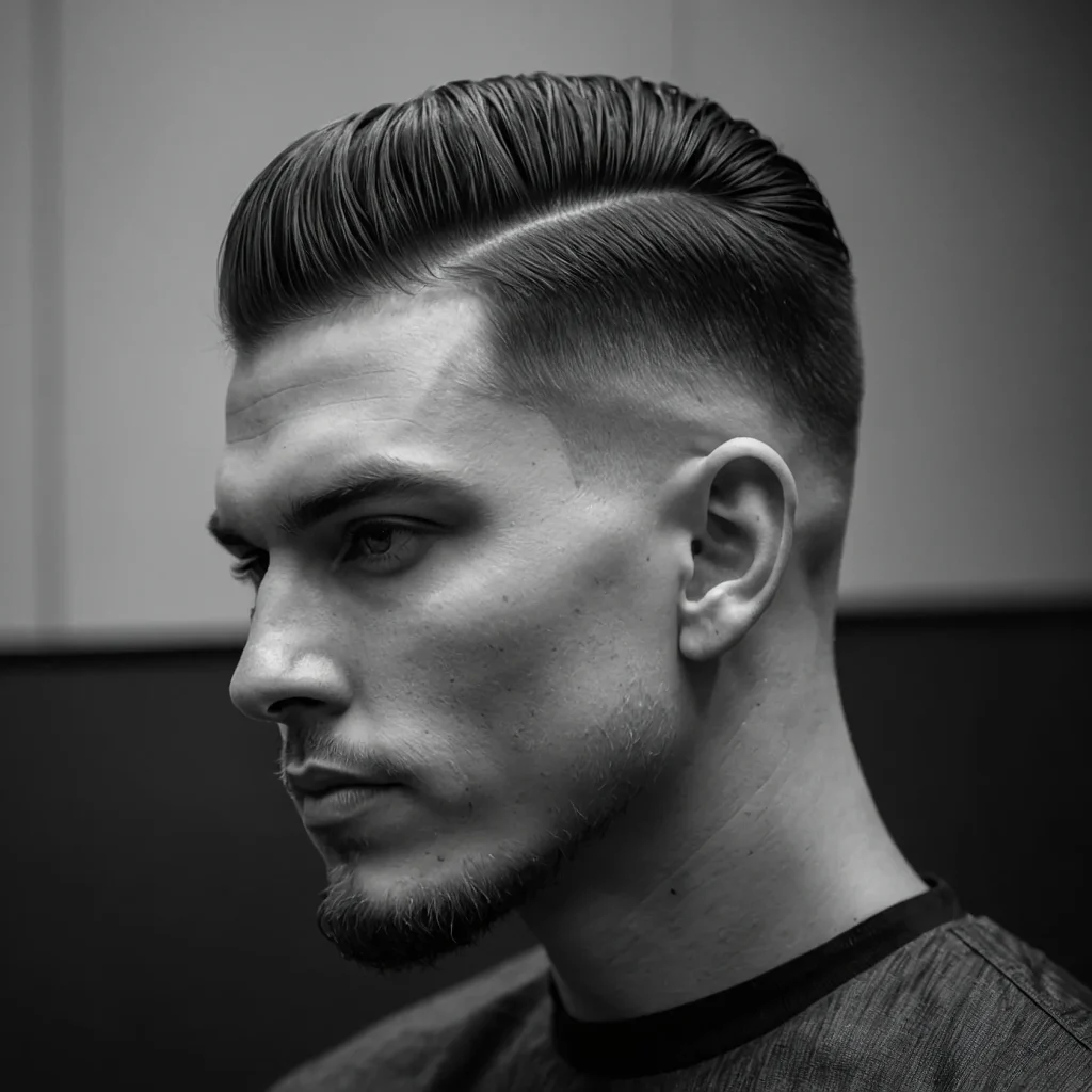 Low Taper Fade with Straight Hair