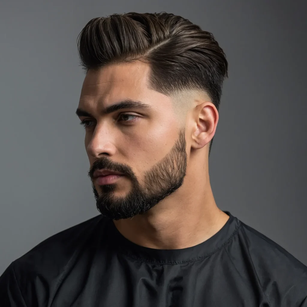 Low Drop Fade High Volume Brush Up man with