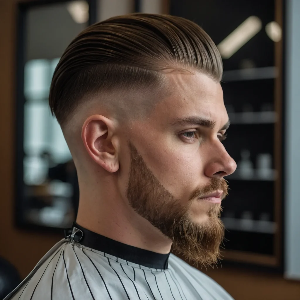 Low Drop Fade Undercut photorealistic image