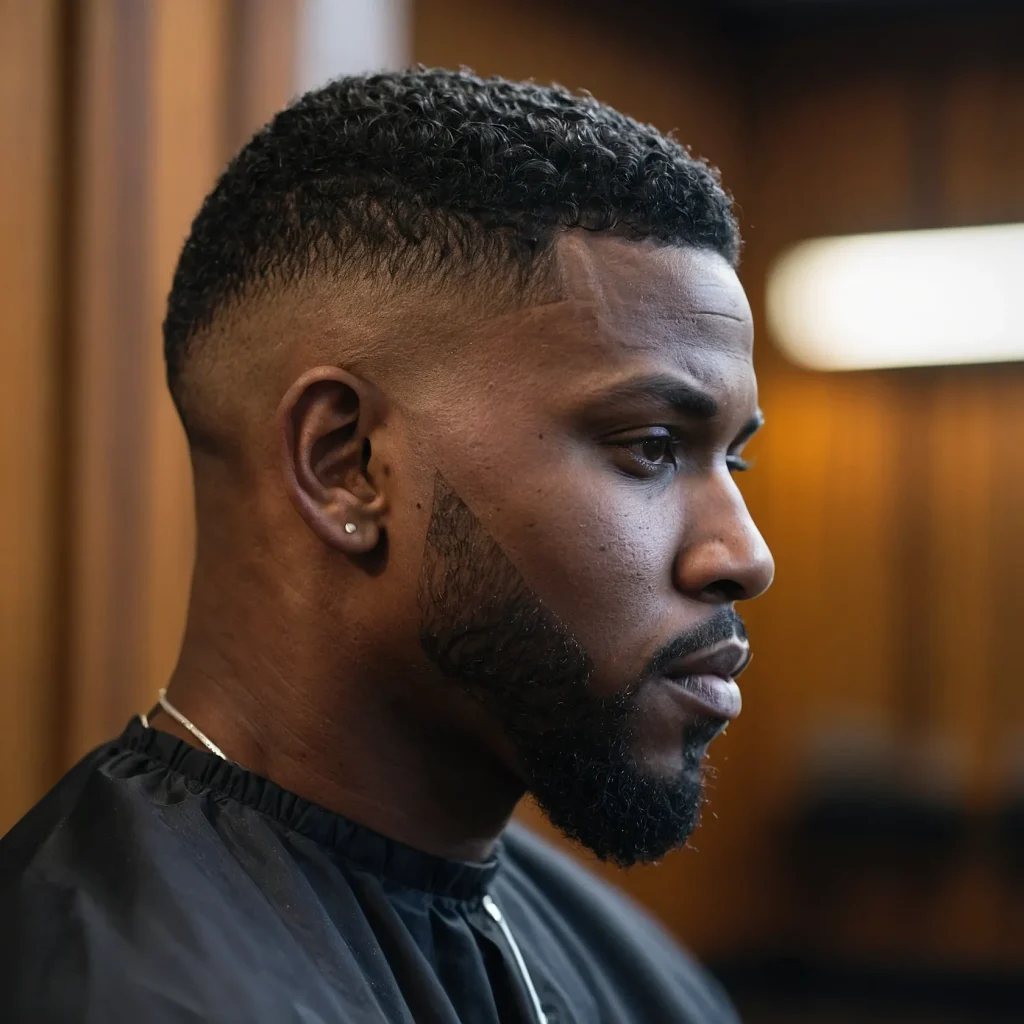Low Taper FadeBlack man with clean low t