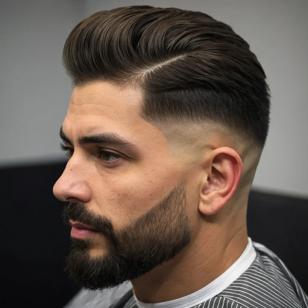 Low Taper Fade with Comb Overneat comb ove