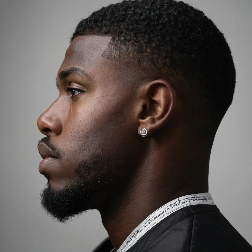 Low Taper Fade with Fade ArtlineBlack man