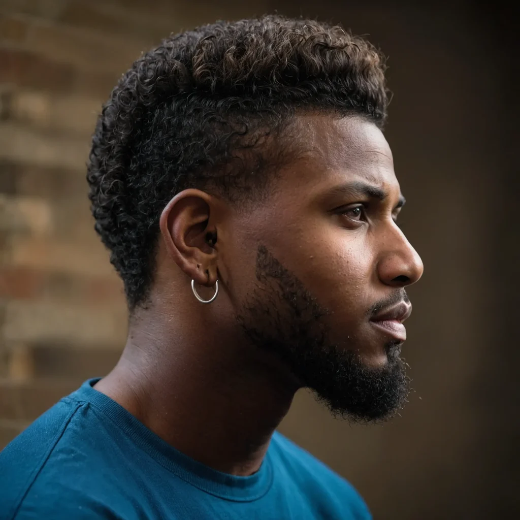 Low Taper Fade with FrohawkBlack man with