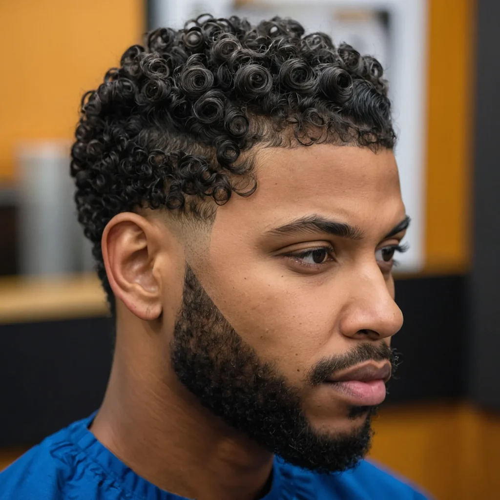 Low Taper Fade with Twist Sponge TopBlack m
