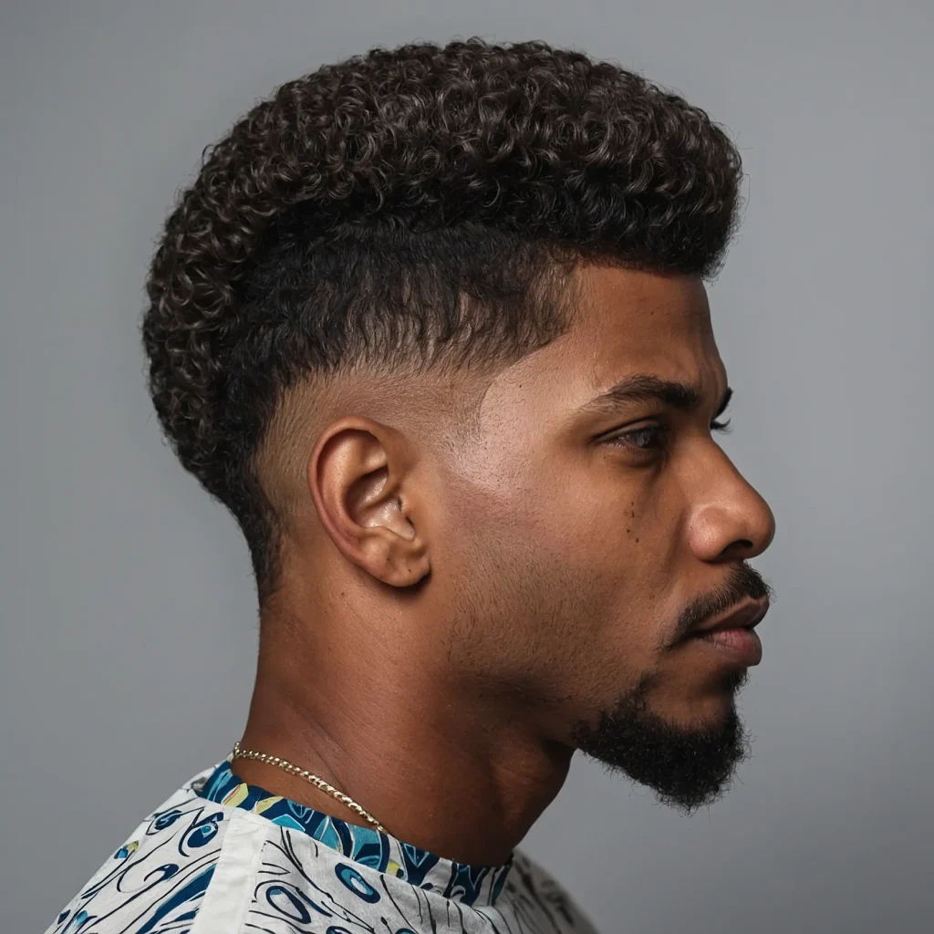 Low Taper with Afro MulletBlack man with