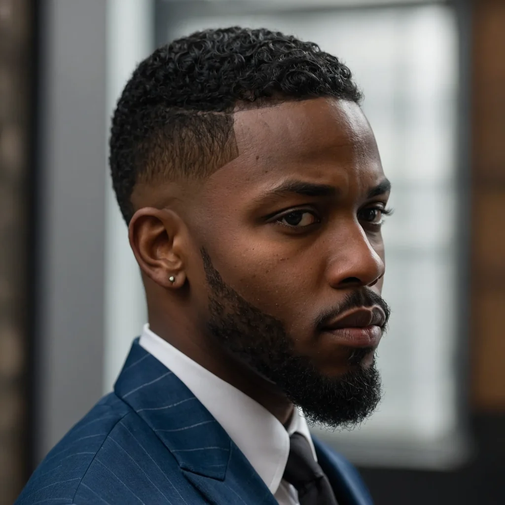 Low Taper with Part EdgeUpBlack man with