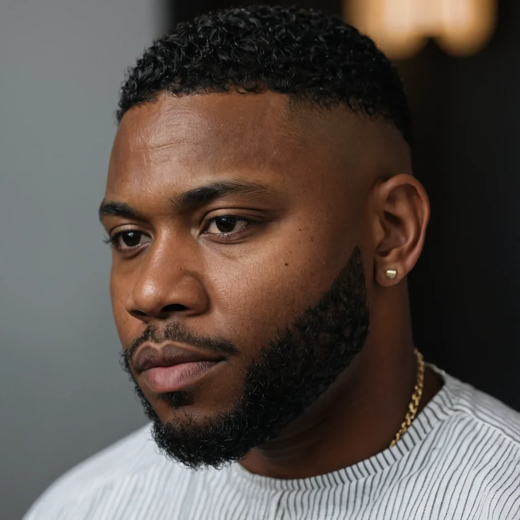 Mid Fadecrisp mid fade on Black man blend