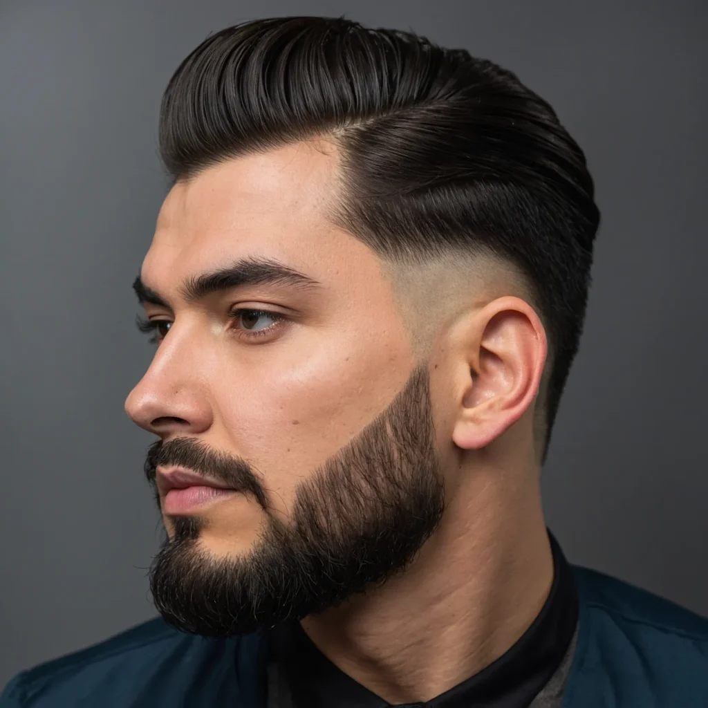 Modern Pompadour with Low Taper Fade