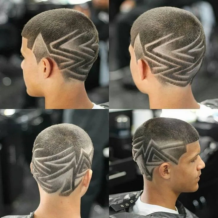 SHAVED TRIANGLES ALL OVER BUZZ CUT