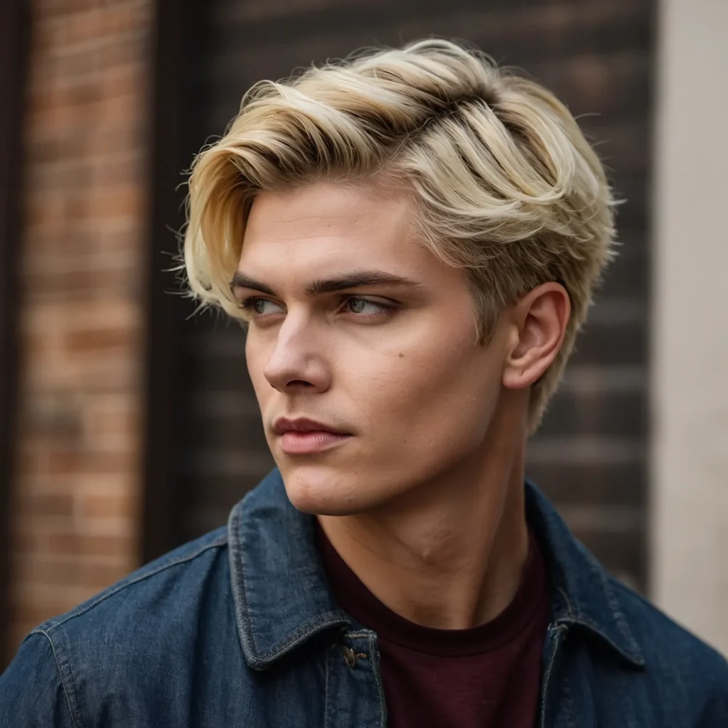 Short Blonde Waves with Low Taper Fade