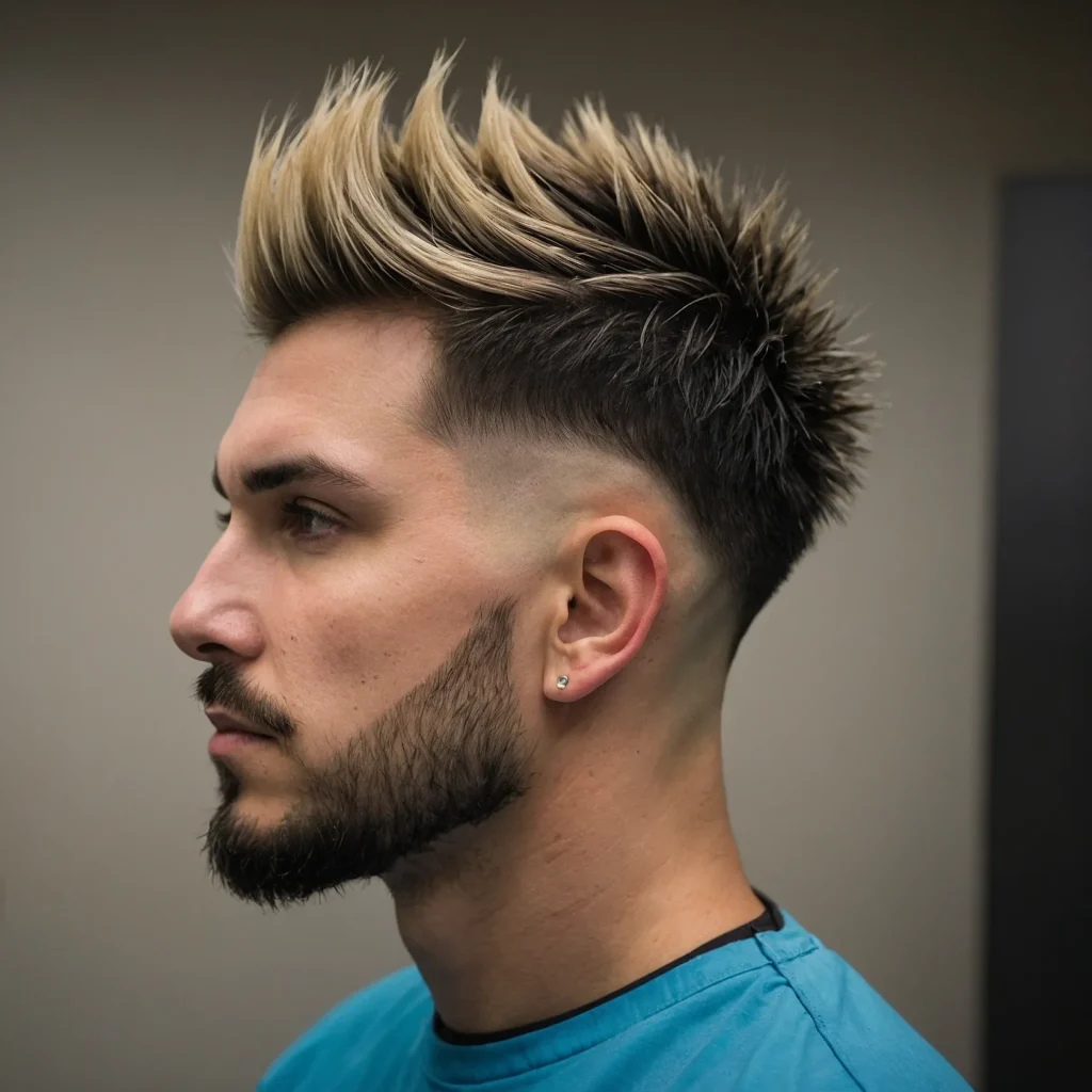 Stylish Spiky Hair with Low Taper Fade