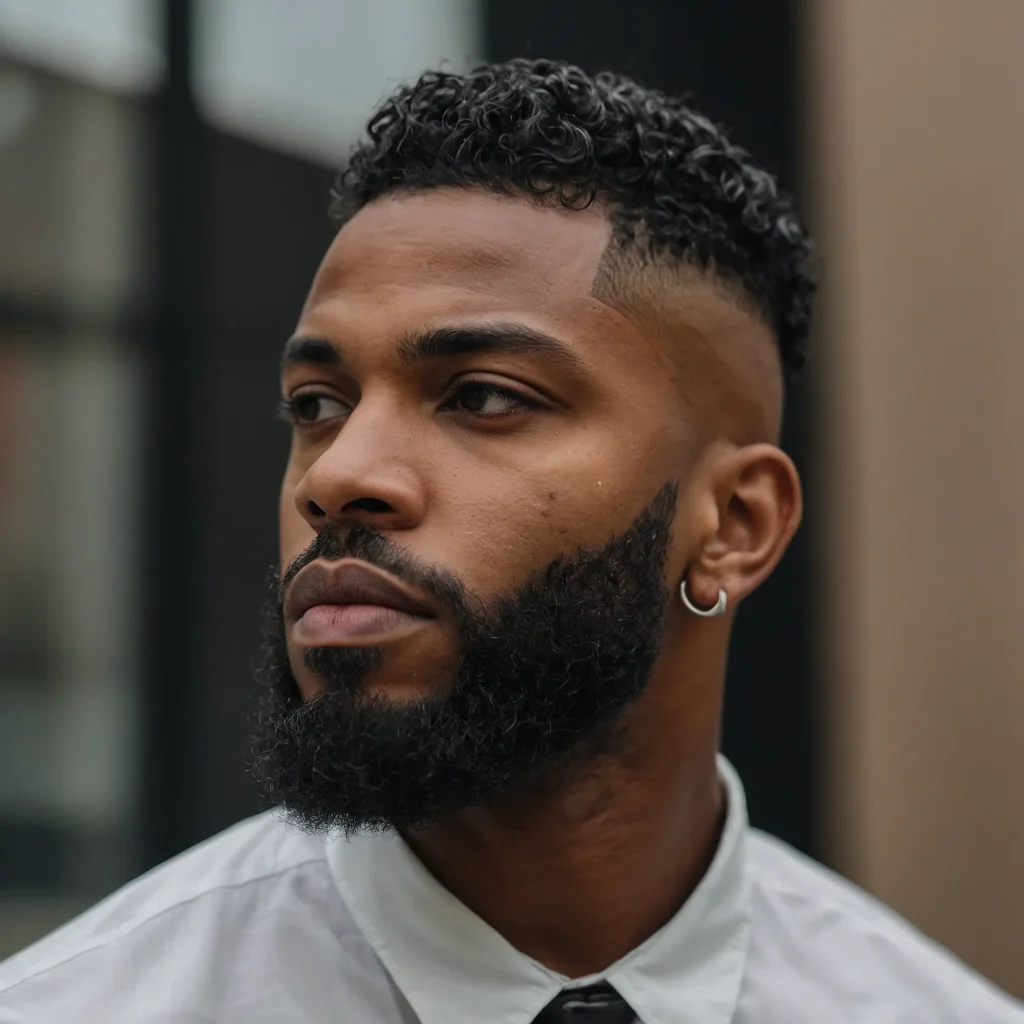 Temple Fade Brooklyn FadeBlack man with t