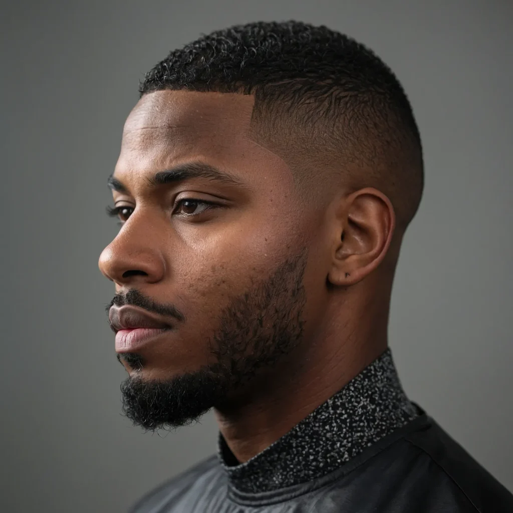 Textured Crew Cut FadeBlack man with tex