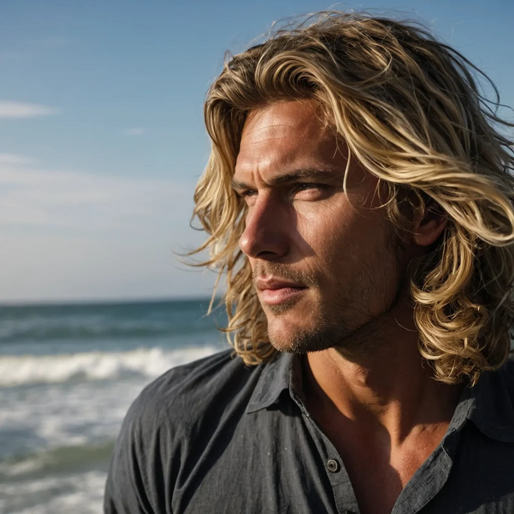 Tousled Surfer HairMediumlength tousled waves