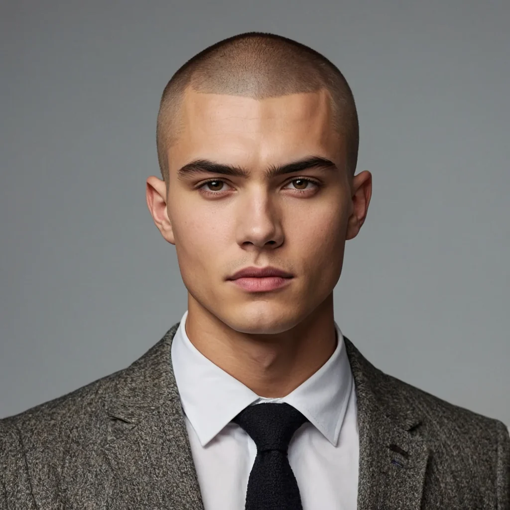 men Buzz Cut for Rounded Faces Slightly Long