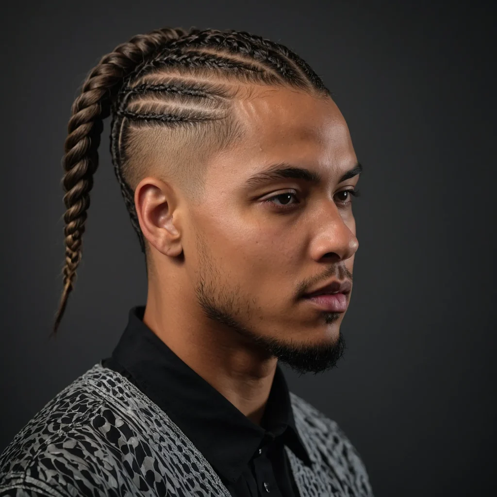 Burst Fade with Braided TopPromptBraided c