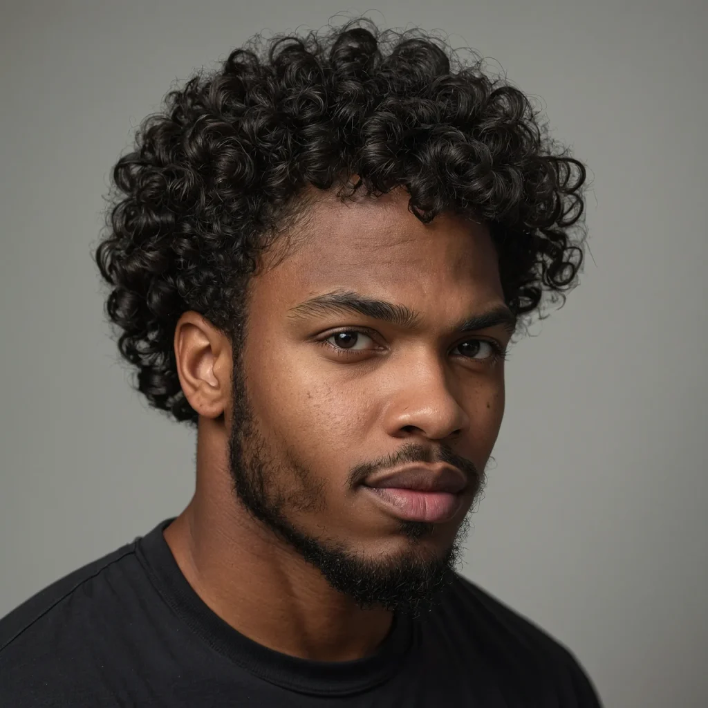Low Burst Fade with Curly TopPromptyoung