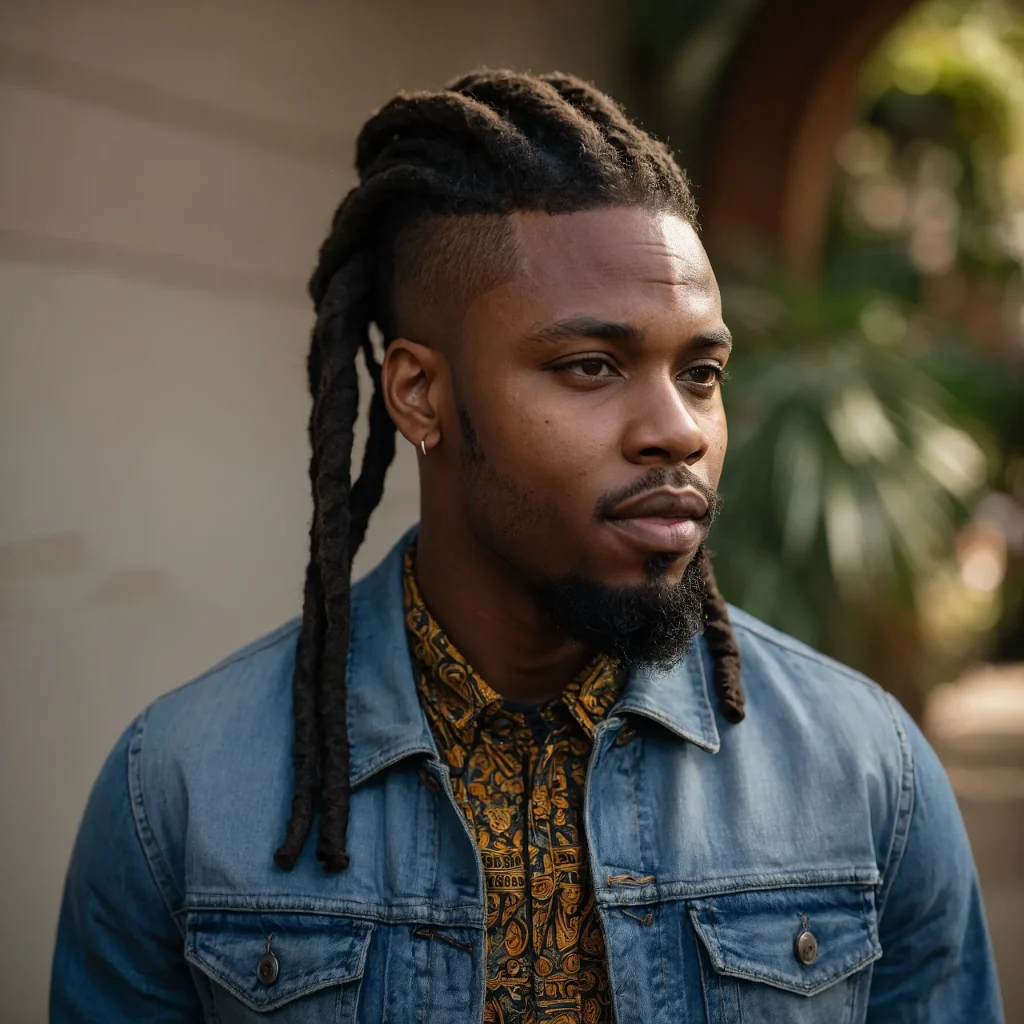 Burst Fade with LocsPromptBlack man with