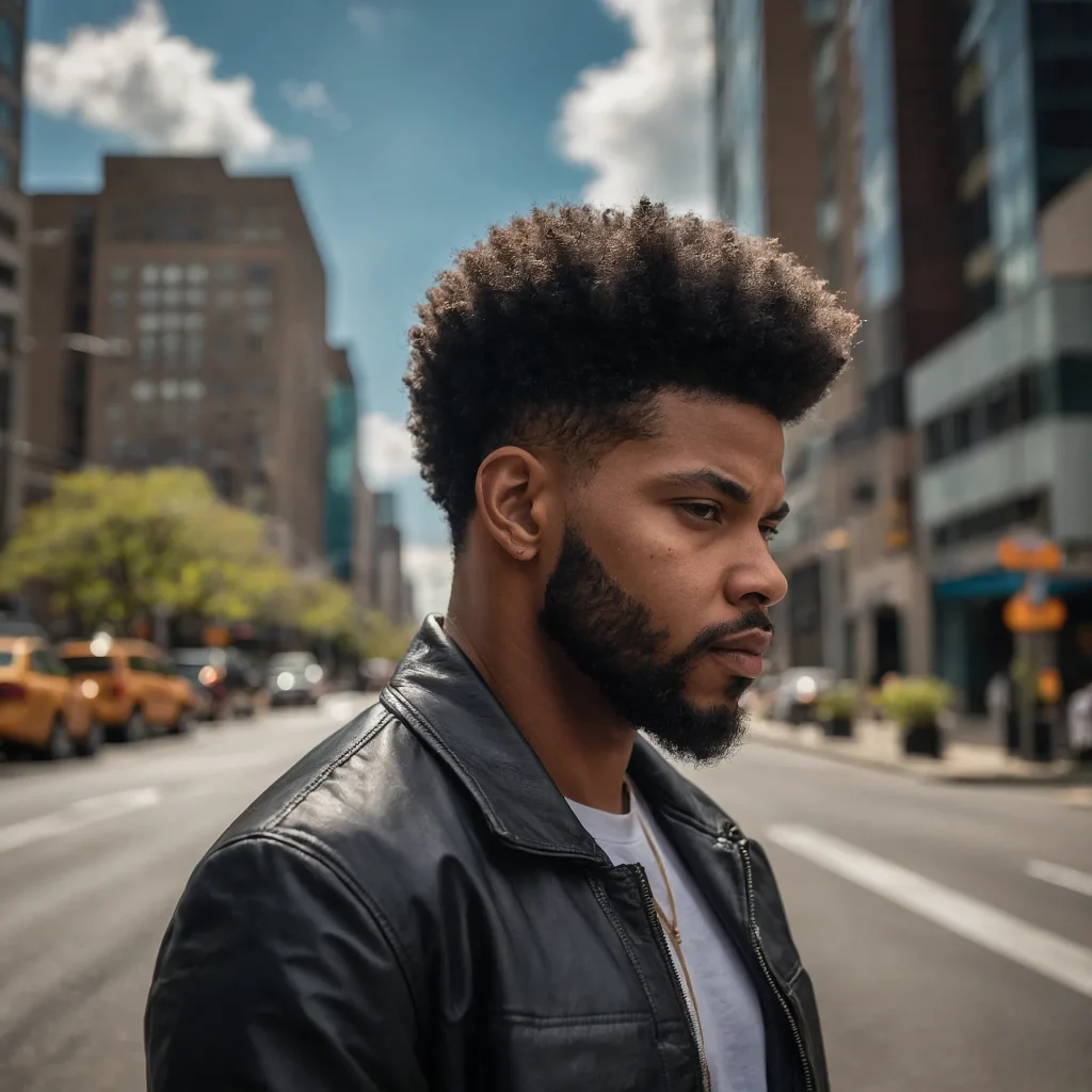 Burst Taper Fade AfroPromptMan with natural