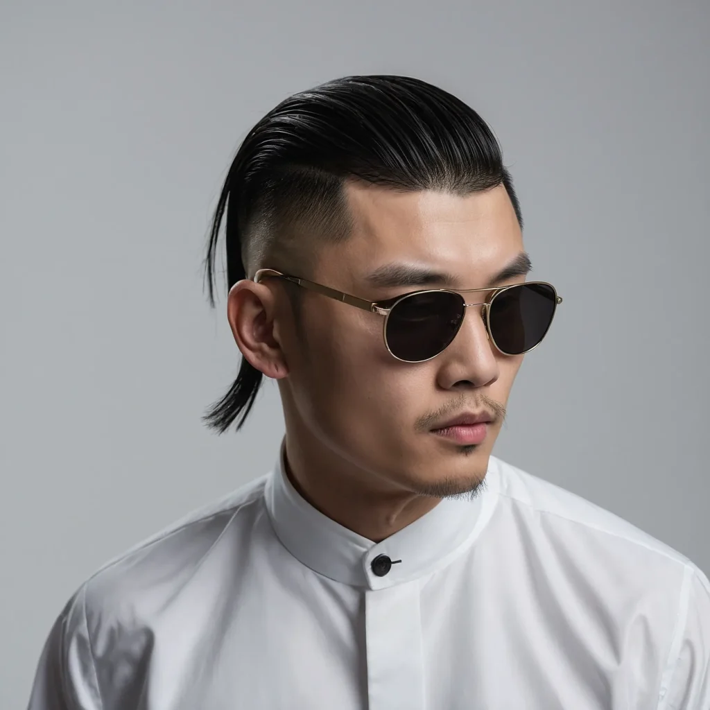 AsianInspired Modern Mullet Fadewhite man w