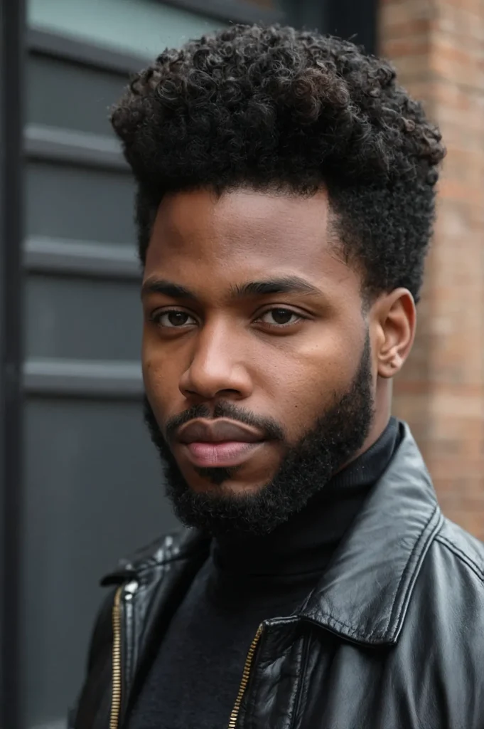 Blowout Taper FadeBlack man with volumino