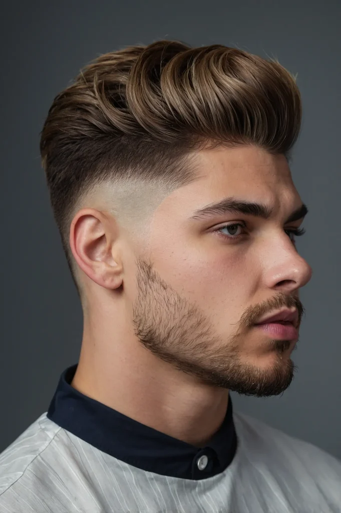 Blowout Top with Mid Drop FadeYoung man with