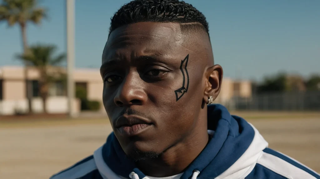 Boosie Fade with Precision DesignA Black man