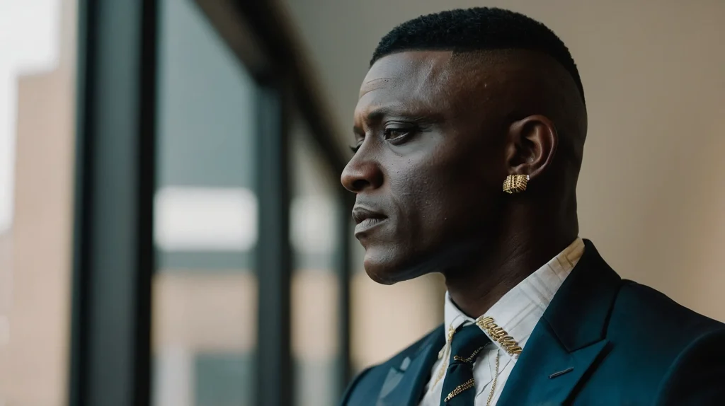 Boosie Fade with Razor LineUpA Black man with