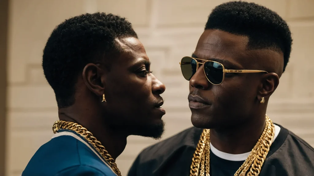 Boosie Fade withfro Edge TopA Black man wit