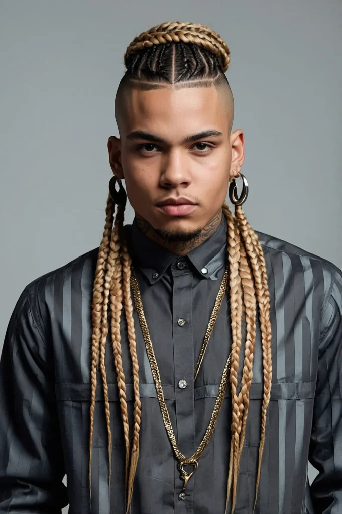 Braided Top with Mid Drop Fadeboy with tight