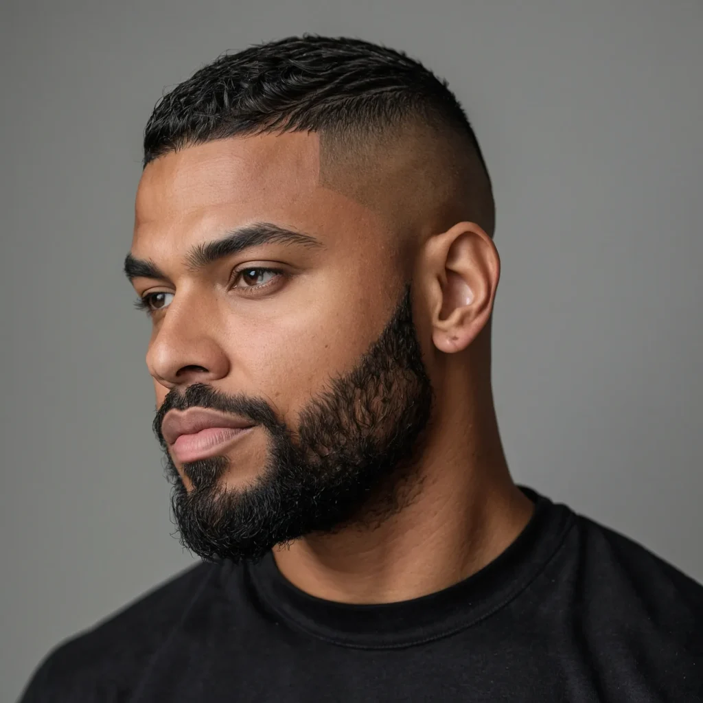 Burr Cut with FadeBlack man with slightly