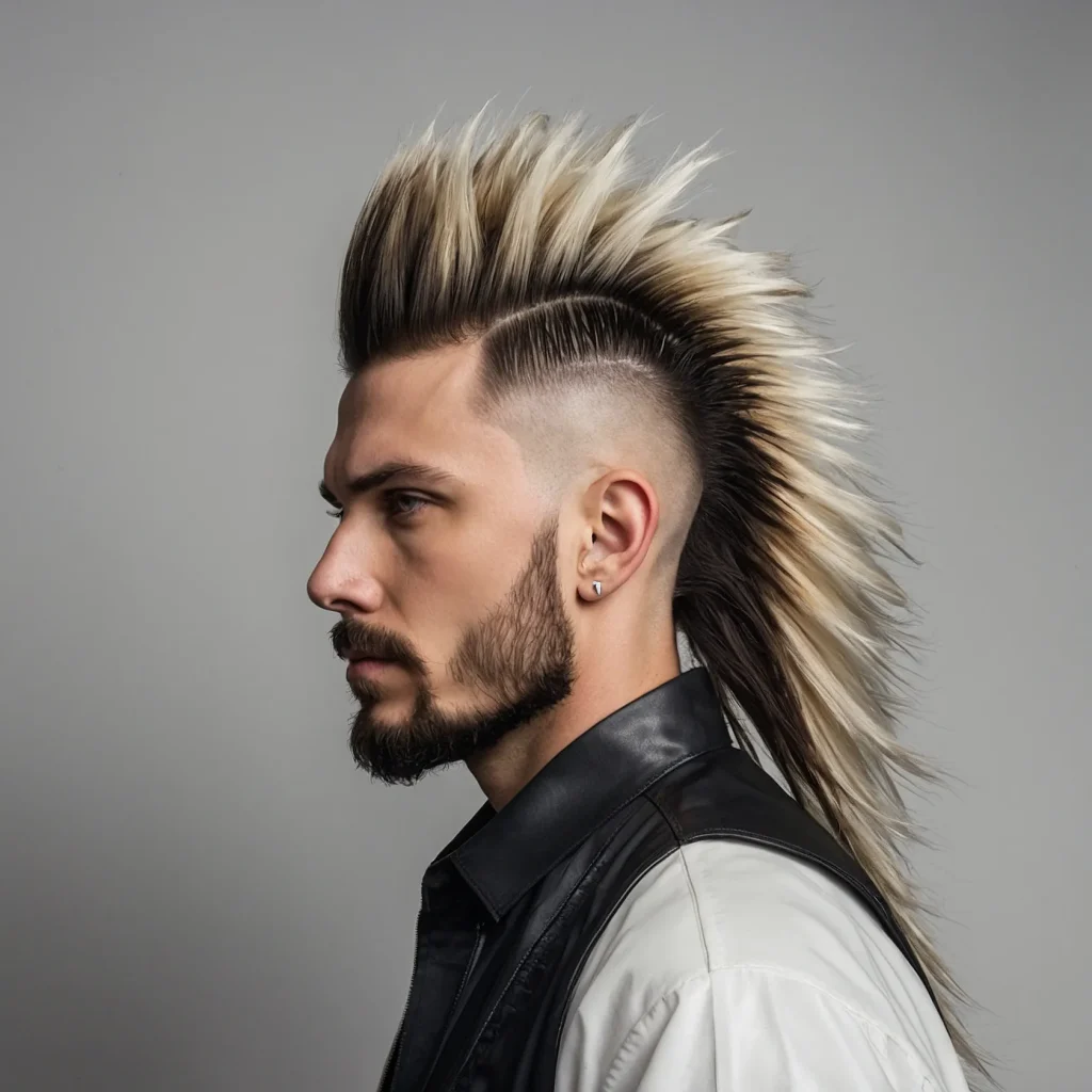 Burst Fade Mullet Combowhite man with bur