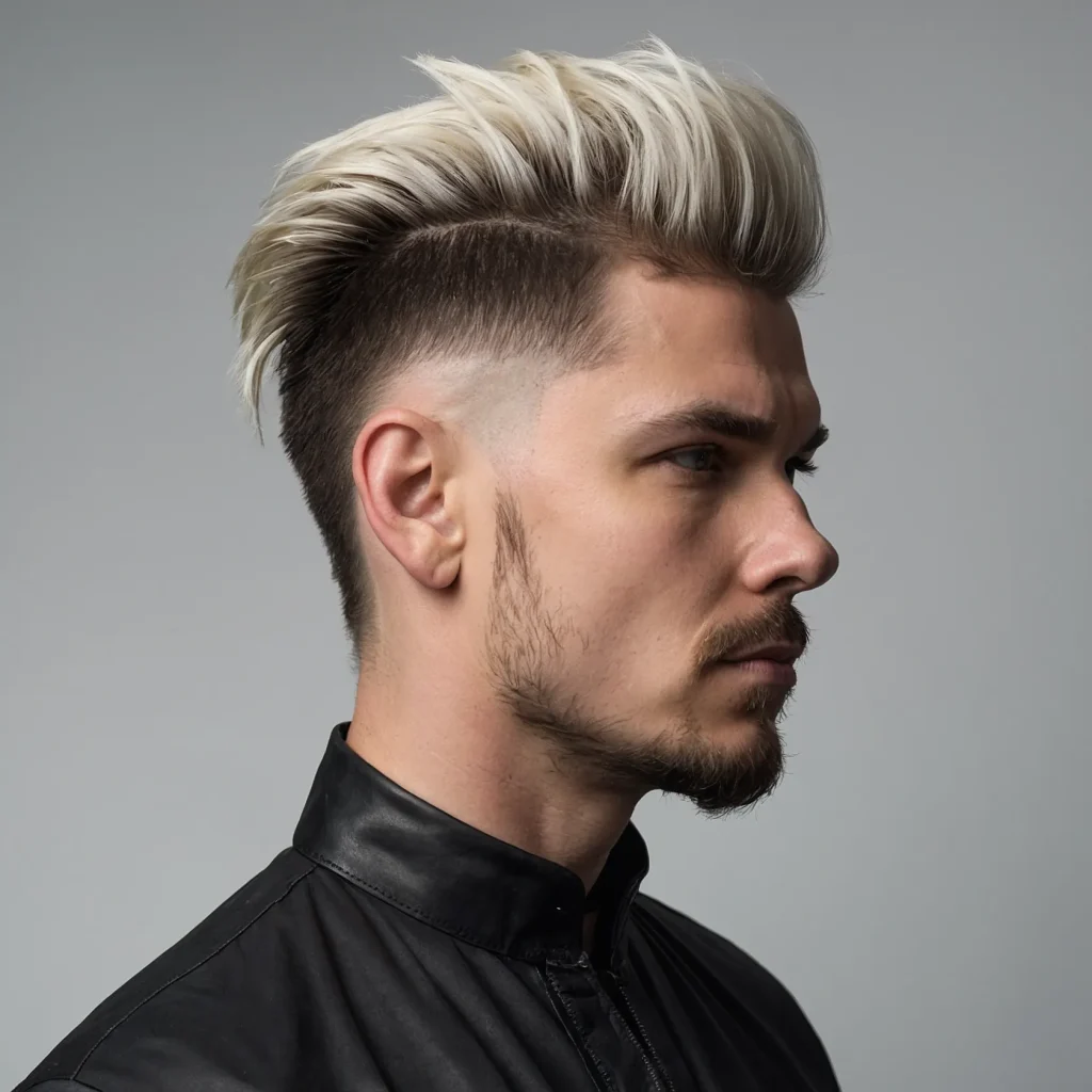 Burst Fade Mullet with Angular Layerswhite