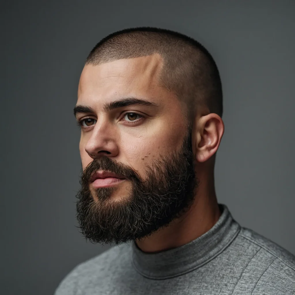 Buzz Cut with Beard FadeBuzz cut connected sm