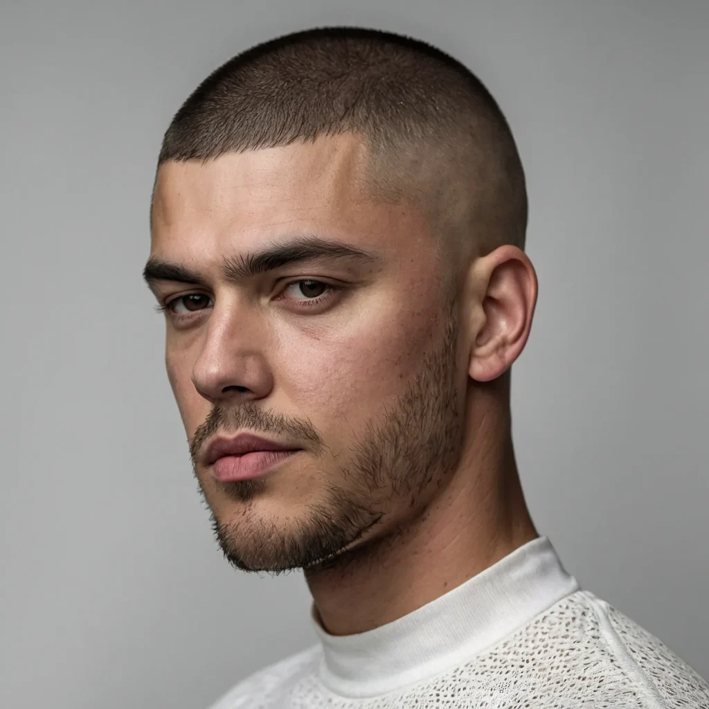 Buzz Cut with Clean Neck FadeNeckline faded c