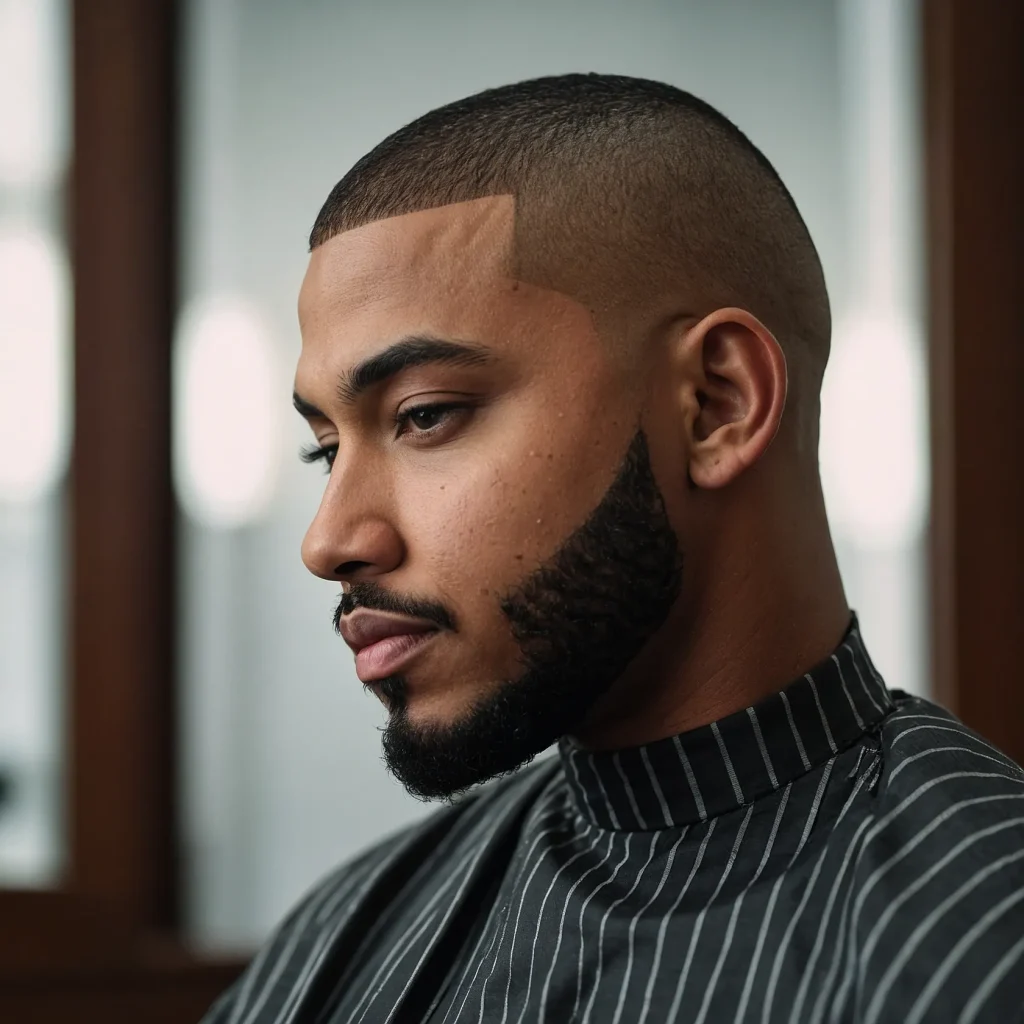 Buzz Cut with Defined Curls and FadeBuzzed c