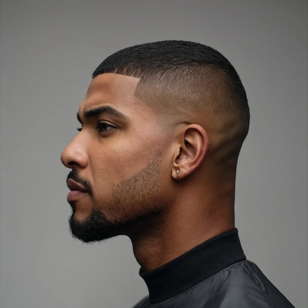 Buzz Cut with Drop FadeBlack man with short