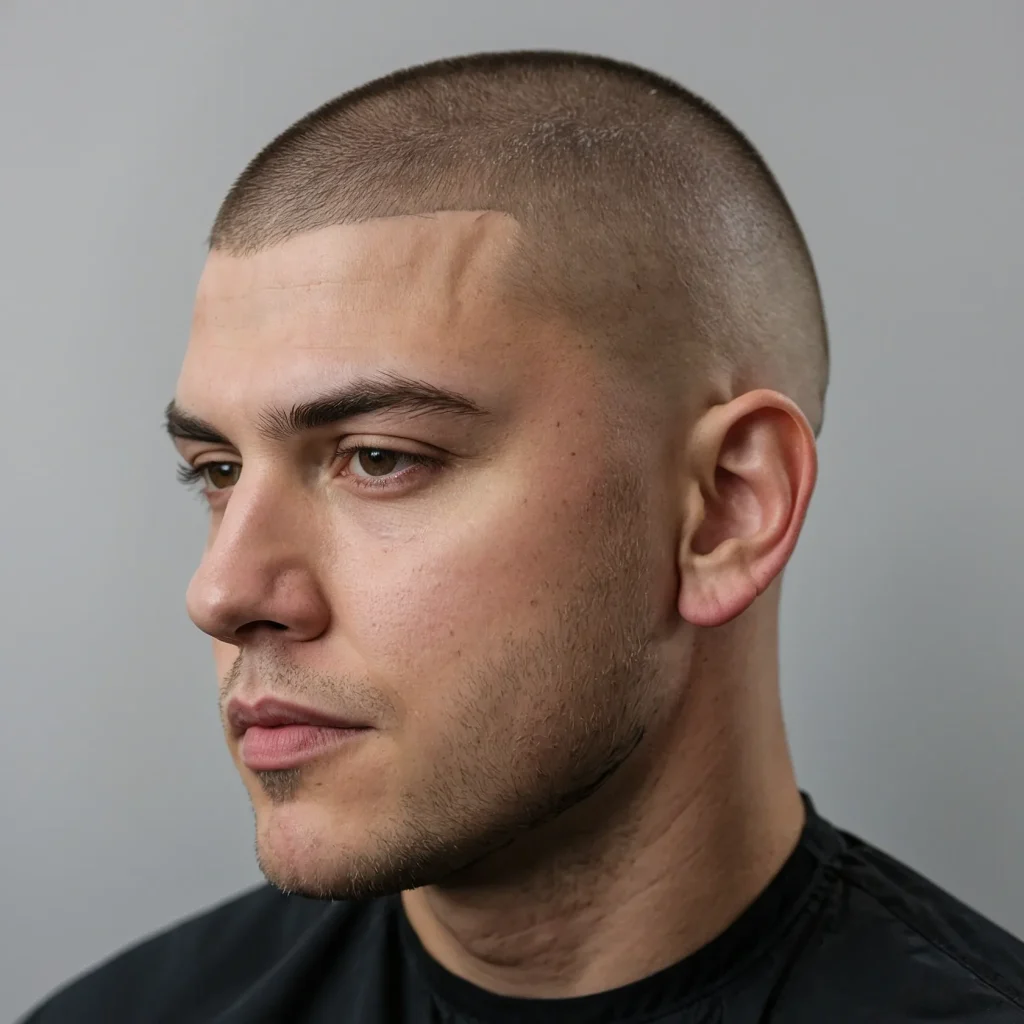 Buzz Cut with Mid Fadewhite man with midl