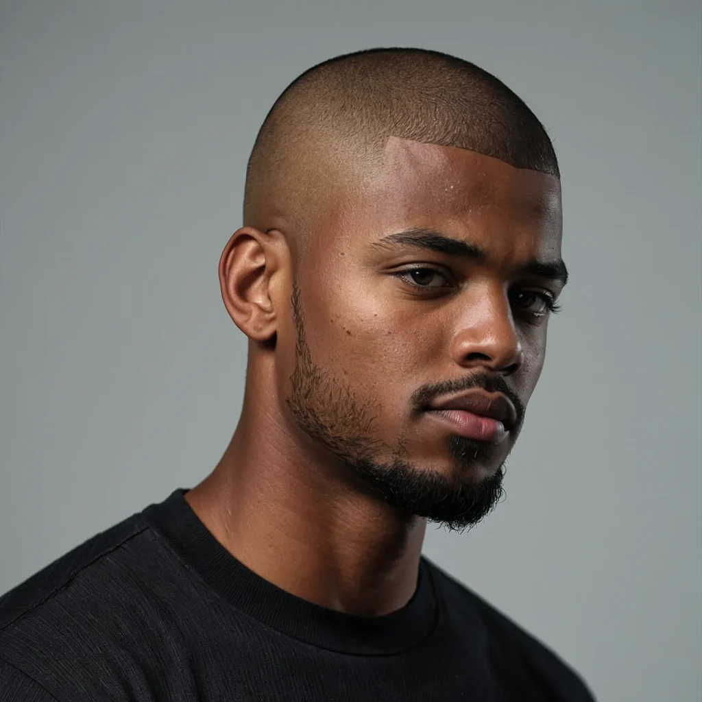 Buzz Cut with Natural Crown FadeBlack man wit