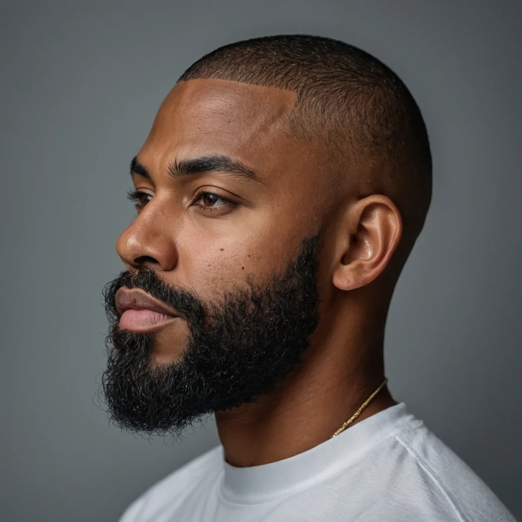 Buzz Cut with Tapered Beard LinePortrait of