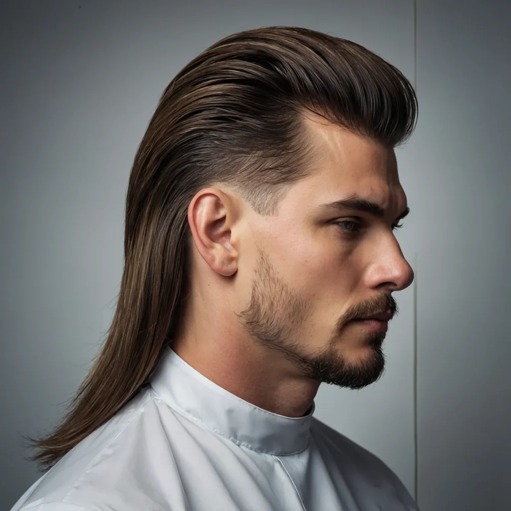 Classic Mullet Fadewhite man with mediuml