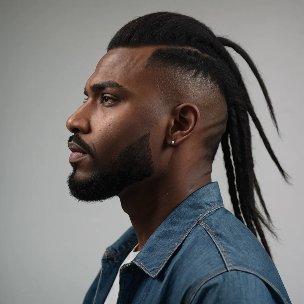 Classic Mullet with Modern FadePrompt Black m