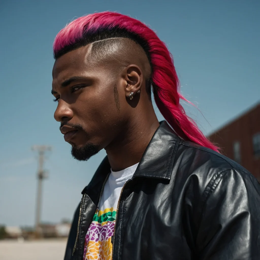 Colored Mullet FadePrompt Black men with mull