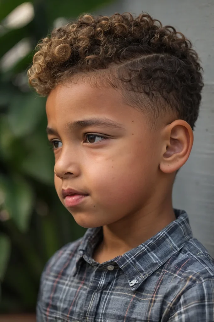 Curly Fade for Natural Hairboy with natural